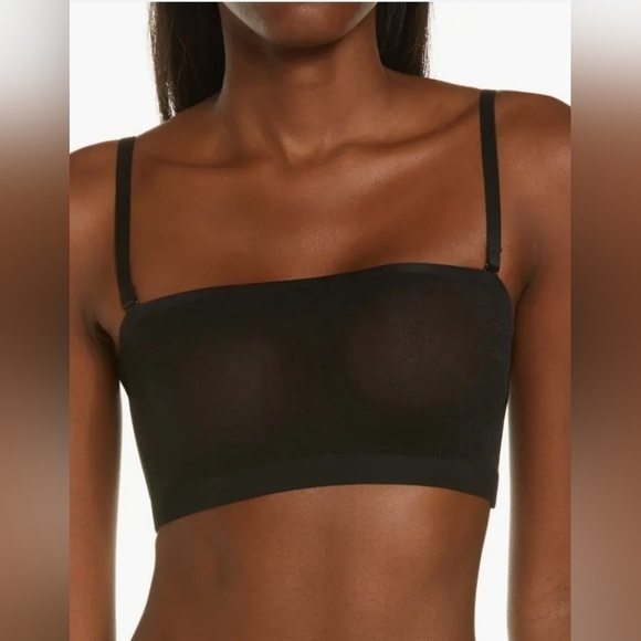 Skims Powermesh Bandeau Bralette Strapless Bra Onyx Black XXSMALL - Picture 3 of 6